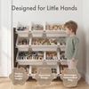 image:imageHumble Crew Toy Storage Organizer with 12 Removable Storage Bins for Kids Playroom 4Tier Toddler Toy Organization GreyBlueGreenYellowEspressoWhite