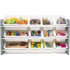 image:imageHumble Crew Toy Storage Organizer with 12 Removable Storage Bins for Kids Playroom 4Tier Toddler Toy Organization GreyBlueGreenYellowGreyWhite