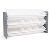 image:imageHumble Crew Toy Storage Organizer with 12 Removable Storage Bins for Kids Playroom 4Tier Toddler Toy Organization GreyBlueGreenYellowGreyWhite