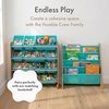 image:imageHumble Crew Toy Storage Organizer with 12 Removable Storage Bins for Kids Playroom 4Tier Toddler Toy Organization GreyBlueGreenYellowNatural WoodAqua