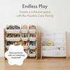 image:imageHumble Crew Toy Storage Organizer with 12 Removable Storage Bins for Kids Playroom 4Tier Toddler Toy Organization GreyBlueGreenYellowNatural WoodWhite