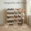 image:imageHumble Crew Toy Storage Organizer with 12 Removable Storage Bins for Kids Playroom 4Tier Toddler Toy Organization GreyBlueGreenYellowNatural WoodWhite