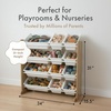 image:imageHumble Crew Toy Storage Organizer with 12 Removable Storage Bins for Kids Playroom 4Tier Toddler Toy Organization GreyBlueGreenYellowNatural WoodWhite