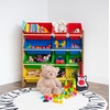 image:imageHumble Crew Toy Storage Organizer with 12 Removable Storage Bins for Kids Playroom 4Tier Toddler Toy Organization GreyBlueGreenYellowNaturalPrimary