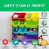 image:imageHumble Crew Toy Storage Organizer with 12 Removable Storage Bins for Kids Playroom 4Tier Toddler Toy Organization GreyBlueGreenYellowRainbowNatural Wood
