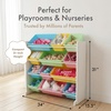 image:imageHumble Crew Toy Storage Organizer with 12 Removable Storage Bins for Kids Playroom 4Tier Toddler Toy Organization GreyBlueGreenYellowWhitePastels