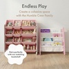 image:imageHumble Crew Toy Storage Organizer with 12 Removable Storage Bins for Kids Playroom 4Tier Toddler Toy Organization GreyBlueGreenYellowWhitePink