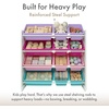 image:imageHumble Crew Toy Storage Organizer with 12 Removable Storage Bins for Kids Playroom 4Tier Toddler Toy Organization GreyBlueGreenYellowWhitePinkPurpleTurquoise