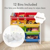 image:imageHumble Crew Toy Storage Organizer with 12 Removable Storage Bins for Kids Playroom 4Tier Toddler Toy Organization GreyBlueGreenYellowWhitePrimary