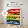 image:imageHumble Crew Toy Storage Organizer with 12 Removable Storage Bins for Kids Playroom 4Tier Toddler Toy Organization GreyBlueGreenYellowWhitePrimary