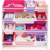 image:imageHumble Crew Toy Storage Organizer with 12 Removable Storage Bins for Kids Playroom 4Tier Toddler Toy Organization GreyBlueGreenYellowWhitePurplePink