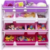 image:imageHumble Crew Toy Storage Organizer with 12 Removable Storage Bins for Kids Playroom 4Tier Toddler Toy Organization GreyBlueGreenYellowWhitePurplePink