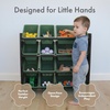 image:imageHumble Crew Toy Storage Organizer with 12 Removable Storage Bins for Kids Playroom 4Tier Toddler Toy Organization Natural WoodAquaArmy Green Camo