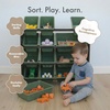 image:imageHumble Crew Toy Storage Organizer with 12 Removable Storage Bins for Kids Playroom 4Tier Toddler Toy Organization Natural WoodAquaArmy Green Camo