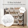 image:imageHumble Crew Toy Storage Organizer with 12 Removable Storage Bins for Kids Playroom 4Tier Toddler Toy Organization Natural WoodAquaEspressoWhite