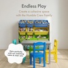 image:imageHumble Crew Toy Storage Organizer with 12 Removable Storage Bins for Kids Playroom 4Tier Toddler Toy Organization Natural WoodAquaGreyBlueGreenYellow
