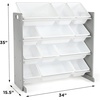 image:imageHumble Crew Toy Storage Organizer with 12 Removable Storage Bins for Kids Playroom 4Tier Toddler Toy Organization Natural WoodAquaGreyWhite