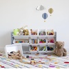 image:imageHumble Crew Toy Storage Organizer with 12 Removable Storage Bins for Kids Playroom 4Tier Toddler Toy Organization Natural WoodAquaGreyWhite
