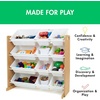 image:imageHumble Crew Toy Storage Organizer with 12 Removable Storage Bins for Kids Playroom 4Tier Toddler Toy Organization Natural WoodAquaNaturalWhite