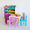 image:imageHumble Crew Toy Storage Organizer with 12 Removable Storage Bins for Kids Playroom 4Tier Toddler Toy Organization Natural WoodAquaWhitePastels