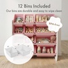 image:imageHumble Crew Toy Storage Organizer with 12 Removable Storage Bins for Kids Playroom 4Tier Toddler Toy Organization Natural WoodAquaWhitePink