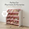 image:imageHumble Crew Toy Storage Organizer with 12 Removable Storage Bins for Kids Playroom 4Tier Toddler Toy Organization Natural WoodAquaWhitePink