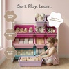 image:imageHumble Crew Toy Storage Organizer with 12 Removable Storage Bins for Kids Playroom 4Tier Toddler Toy Organization Natural WoodAquaWhitePinkPurpleTurquoise