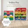 image:imageHumble Crew Toy Storage Organizer with 12 Removable Storage Bins for Kids Playroom 4Tier Toddler Toy Organization Natural WoodAquaWhitePrimary
