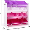 image:imageHumble Crew Toy Storage Organizer with 12 Removable Storage Bins for Kids Playroom 4Tier Toddler Toy Organization Natural WoodAquaWhitePurplePink