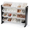 image:imageHumble Crew Toy Storage Organizer with 16 Removable Storage Bins for Kids Playroom 4Tier Toddler Toy Organization and Storage WhiteWhiteBlackWhite