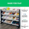 image:imageHumble Crew Toy Storage Organizer with 16 Removable Storage Bins for Kids Playroom 4Tier Toddler Toy Organization and Storage WhiteWhiteBlackWhite