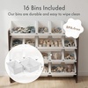 image:imageHumble Crew Toy Storage Organizer with 16 Removable Storage Bins for Kids Playroom 4Tier Toddler Toy Organization and Storage WhiteWhiteEspressoWhite