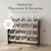 image:imageHumble Crew Toy Storage Organizer with 16 Removable Storage Bins for Kids Playroom 4Tier Toddler Toy Organization and Storage WhiteWhiteEspressoWhite
