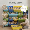 image:imageHumble Crew Toy Storage Organizer with 16 Removable Storage Bins for Kids Playroom 4Tier Toddler Toy Organization and Storage WhiteWhiteGreyBlueGreenYellow