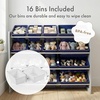 image:imageHumble Crew Toy Storage Organizer with 16 Removable Storage Bins for Kids Playroom 4Tier Toddler Toy Organization and Storage WhiteWhiteGreyNavy