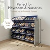 image:imageHumble Crew Toy Storage Organizer with 16 Removable Storage Bins for Kids Playroom 4Tier Toddler Toy Organization and Storage WhiteWhiteGreyNavy