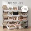image:imageHumble Crew Toy Storage Organizer with 16 Removable Storage Bins for Kids Playroom 4Tier Toddler Toy Organization and Storage WhiteWhiteGreyWhite