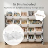 image:imageHumble Crew Toy Storage Organizer with 16 Removable Storage Bins for Kids Playroom 4Tier Toddler Toy Organization and Storage WhiteWhiteGreyWhite