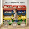 image:imageHumble Crew Toy Storage Organizer with 16 Removable Storage Bins for Kids Playroom 4Tier Toddler Toy Organization and Storage WhiteWhiteNatural WoodPrimary
