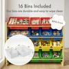 image:imageHumble Crew Toy Storage Organizer with 16 Removable Storage Bins for Kids Playroom 4Tier Toddler Toy Organization and Storage WhiteWhiteNatural WoodPrimary