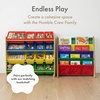 image:imageHumble Crew Toy Storage Organizer with 16 Removable Storage Bins for Kids Playroom 4Tier Toddler Toy Organization and Storage WhiteWhiteNatural WoodPrimary