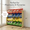 image:imageHumble Crew Toy Storage Organizer with 16 Removable Storage Bins for Kids Playroom 4Tier Toddler Toy Organization and Storage WhiteWhiteNatural WoodPrimary
