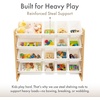 image:imageHumble Crew Toy Storage Organizer with 16 Removable Storage Bins for Kids Playroom 4Tier Toddler Toy Organization and Storage WhiteWhiteNatural WoodWhite