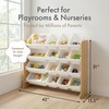 image:imageHumble Crew Toy Storage Organizer with 16 Removable Storage Bins for Kids Playroom 4Tier Toddler Toy Organization and Storage WhiteWhiteNatural WoodWhite