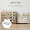 image:imageHumble Crew Toy Storage Organizer with 16 Removable Storage Bins for Kids Playroom 4Tier Toddler Toy Organization and Storage WhiteWhiteNatural WoodWhite