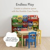 image:imageHumble Crew Toy Storage Organizer with 16 Removable Storage Bins for Kids Playroom 4Tier Toddler Toy Organization and Storage WhiteWhiteWalnutPrimary