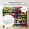 image:imageHumble Crew Toy Storage Organizer with 16 Removable Storage Bins for Kids Playroom 4Tier Toddler Toy Organization and Storage WhiteWhiteWalnutPrimary