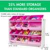 image:imageHumble Crew Toy Storage Organizer with 16 Removable Storage Bins for Kids Playroom 4Tier Toddler Toy Organization and Storage WhiteWhiteWhite and Pink