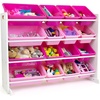 image:imageHumble Crew Toy Storage Organizer with 16 Removable Storage Bins for Kids Playroom 4Tier Toddler Toy Organization and Storage WhiteWhiteWhite and Pink