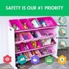 image:imageHumble Crew Toy Storage Organizer with 16 Removable Storage Bins for Kids Playroom 4Tier Toddler Toy Organization and Storage WhiteWhiteWhite and Pink